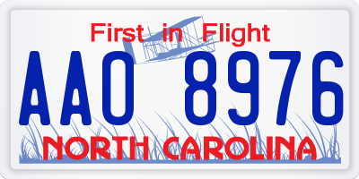NC license plate AAO8976
