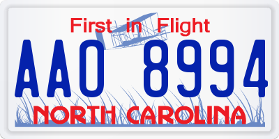 NC license plate AAO8994