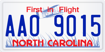 NC license plate AAO9015