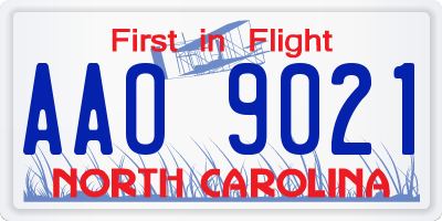 NC license plate AAO9021