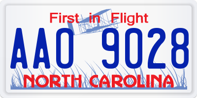 NC license plate AAO9028