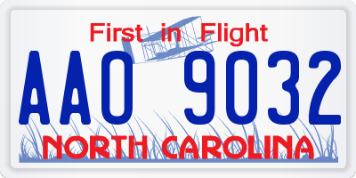 NC license plate AAO9032