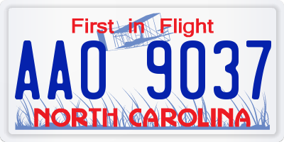 NC license plate AAO9037