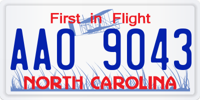 NC license plate AAO9043