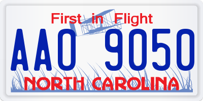 NC license plate AAO9050