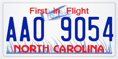 NC license plate AAO9054