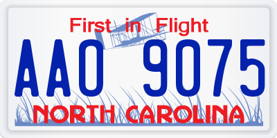 NC license plate AAO9075