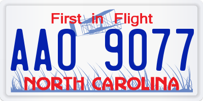 NC license plate AAO9077