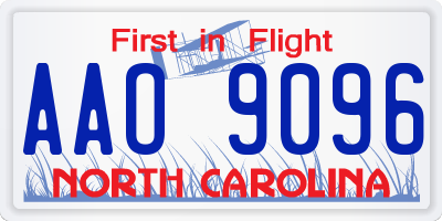 NC license plate AAO9096