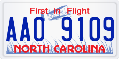 NC license plate AAO9109