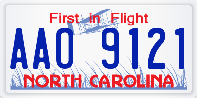 NC license plate AAO9121