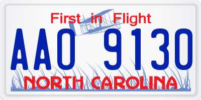 NC license plate AAO9130