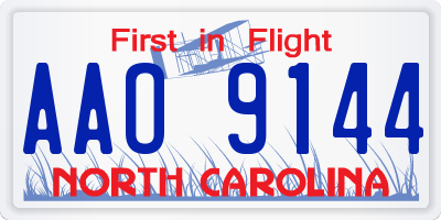 NC license plate AAO9144