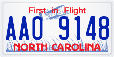 NC license plate AAO9148