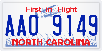NC license plate AAO9149