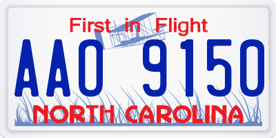 NC license plate AAO9150