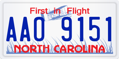 NC license plate AAO9151