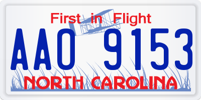 NC license plate AAO9153