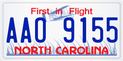 NC license plate AAO9155