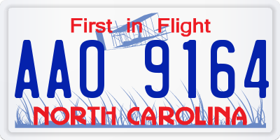 NC license plate AAO9164