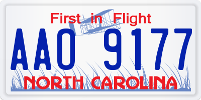 NC license plate AAO9177