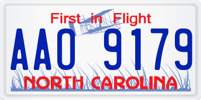NC license plate AAO9179
