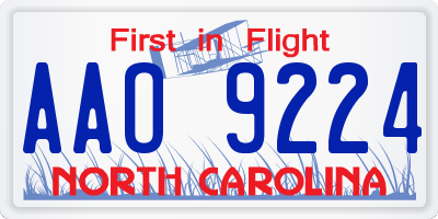 NC license plate AAO9224