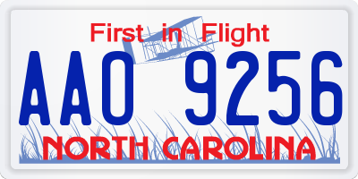 NC license plate AAO9256