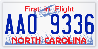 NC license plate AAO9336