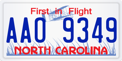 NC license plate AAO9349