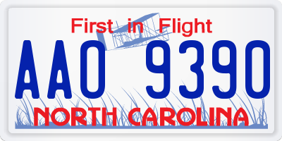 NC license plate AAO9390