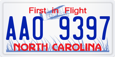 NC license plate AAO9397