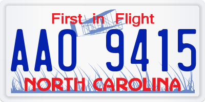 NC license plate AAO9415