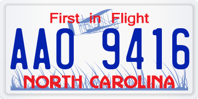 NC license plate AAO9416
