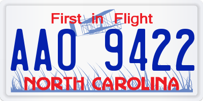 NC license plate AAO9422