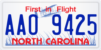 NC license plate AAO9425