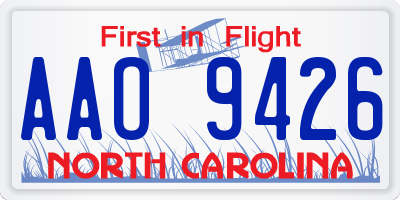 NC license plate AAO9426