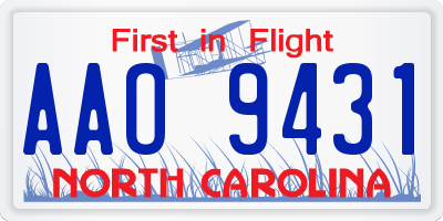 NC license plate AAO9431