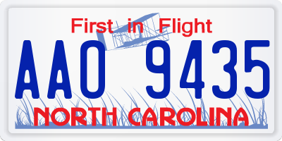 NC license plate AAO9435