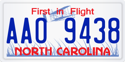 NC license plate AAO9438