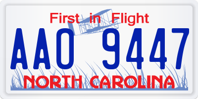NC license plate AAO9447