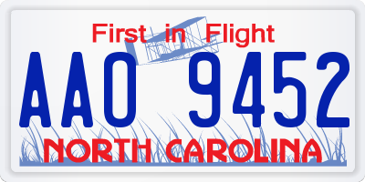 NC license plate AAO9452