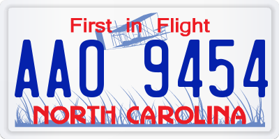 NC license plate AAO9454