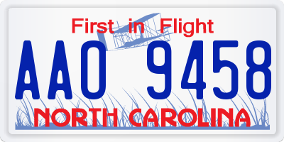 NC license plate AAO9458