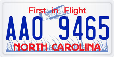 NC license plate AAO9465