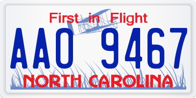 NC license plate AAO9467