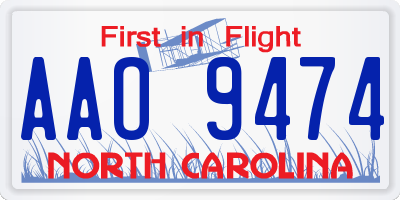 NC license plate AAO9474