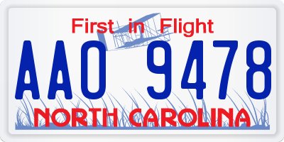 NC license plate AAO9478