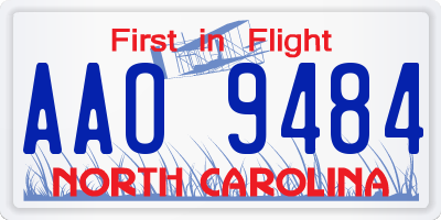 NC license plate AAO9484