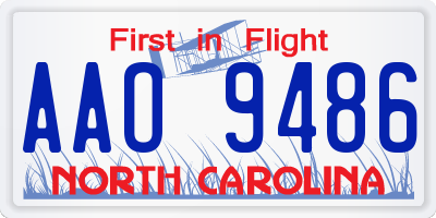 NC license plate AAO9486